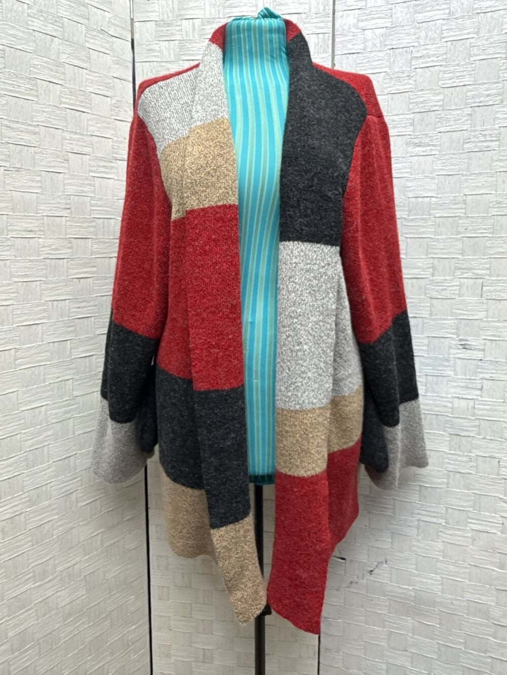 Alfred Dunner Cardigan Size 3X Multicolor Colorblock